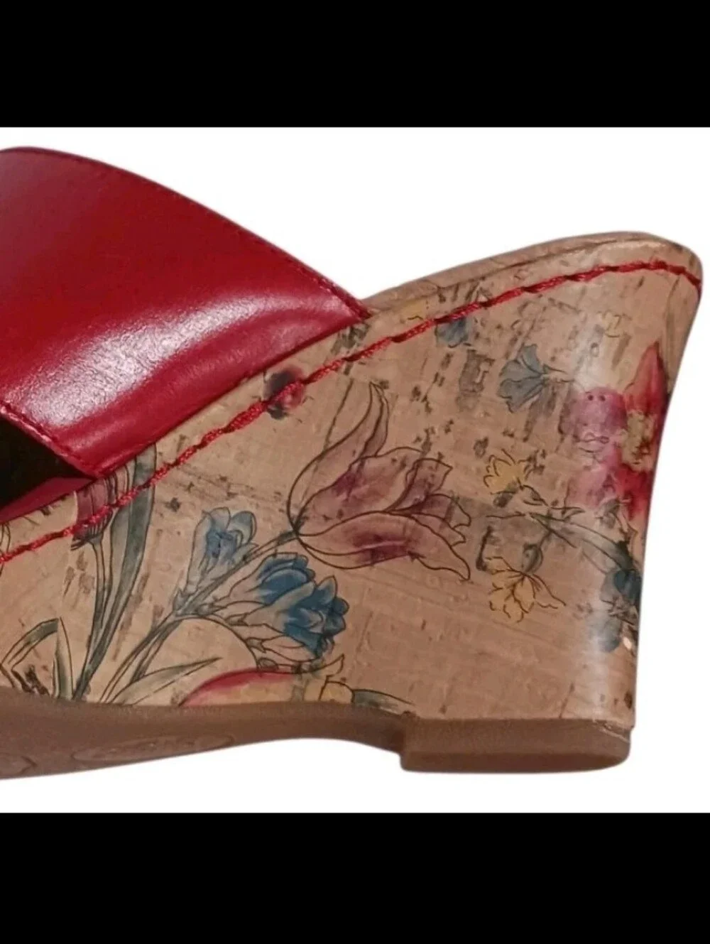 BOC Born Concept Cork Wedge Sandal Floral Lady Bug